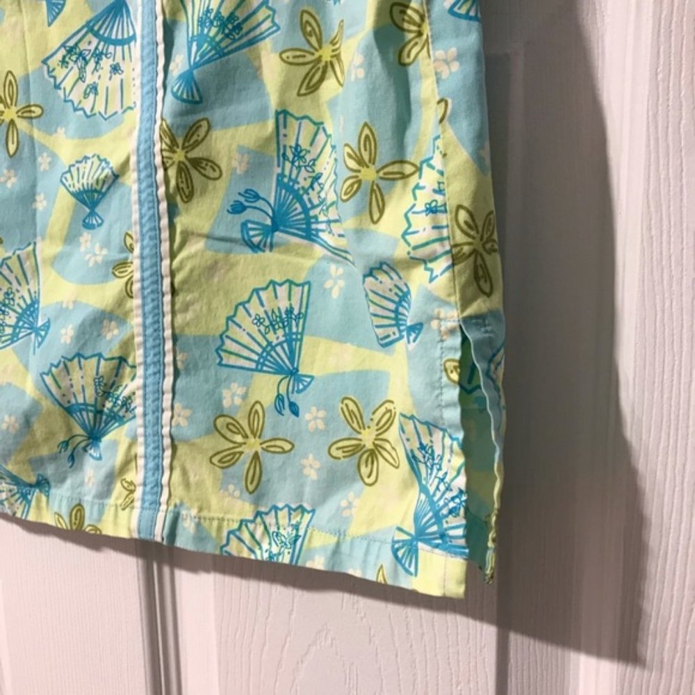 Lilly Pulitzer Mini Skirt Cotton Fans Floral - Picture 4 of 5
